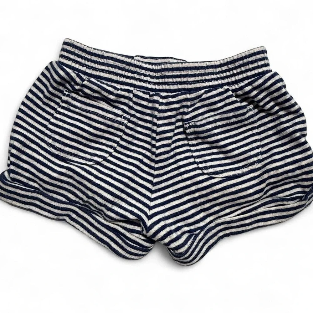 Gymboree Navy Blue White Striped Knit Shorts 2T
